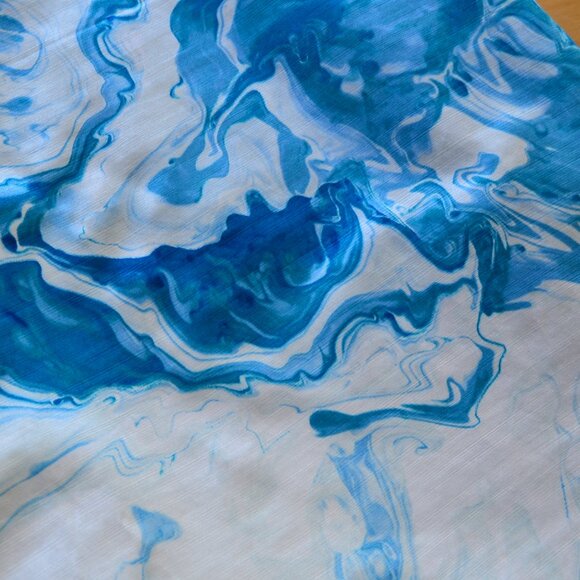 Anthropologie Maeve Marbled Waters Dress White Blue Size 4 - Picture 5 of 13